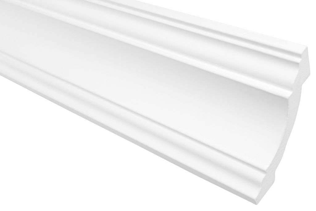 GRAND DECOR Stuckleisten Decke modern, PolyurethanHartschaum weiß - 2m Deckenleisten glatt Eckprofile Kranzleisten Deckenzierleisten (10 Meter P835)