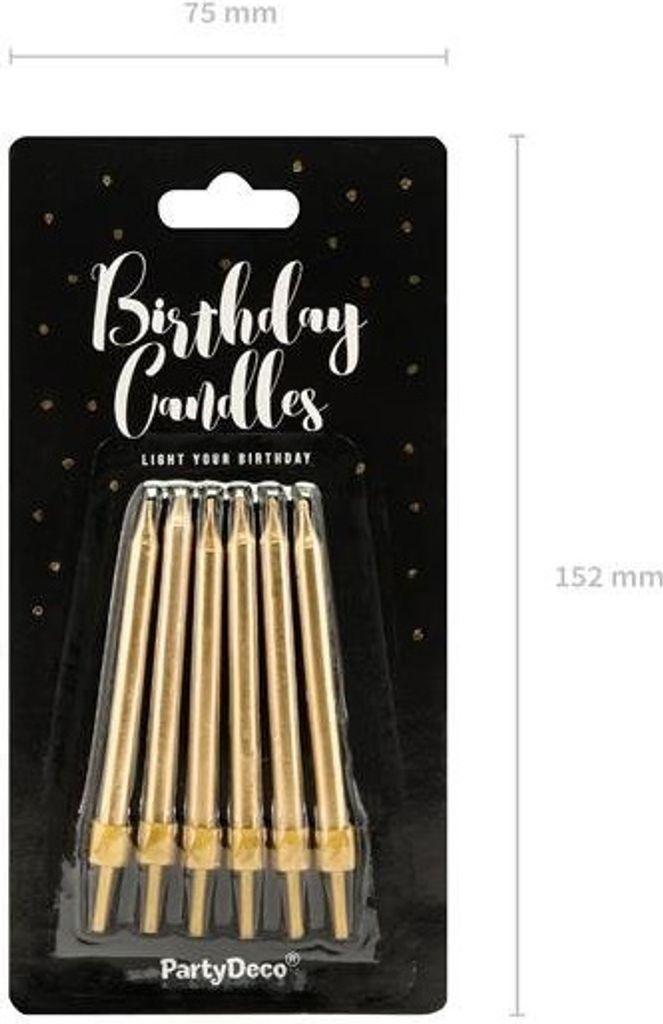 Bougies d'anniversaire lisses d'une élégante couleur dorée Image du produit 