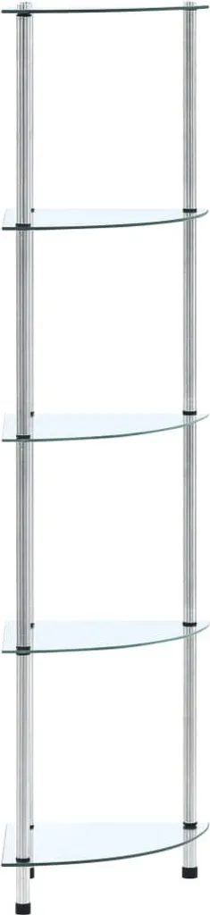 Scaffale Bagno e Salotto in Vetro 30x30x130 cm - 5 Ripiani Salvaspazio
