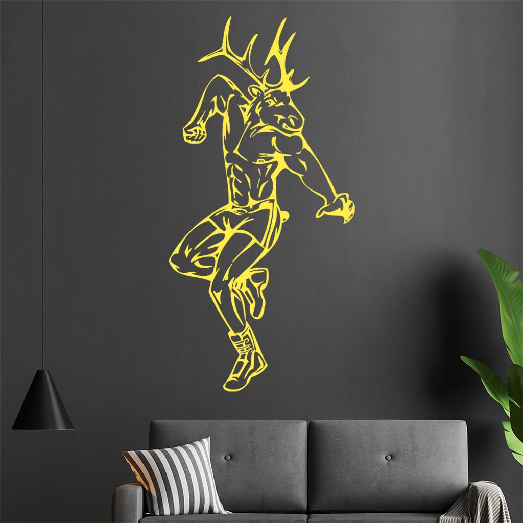 Elch Krieger Wandtattoo in 6 Größen - Wandaufkleber Wall Sticker - Dekoration, Küche, Wohnzimmer, Schlafzimmer, Badezimmer