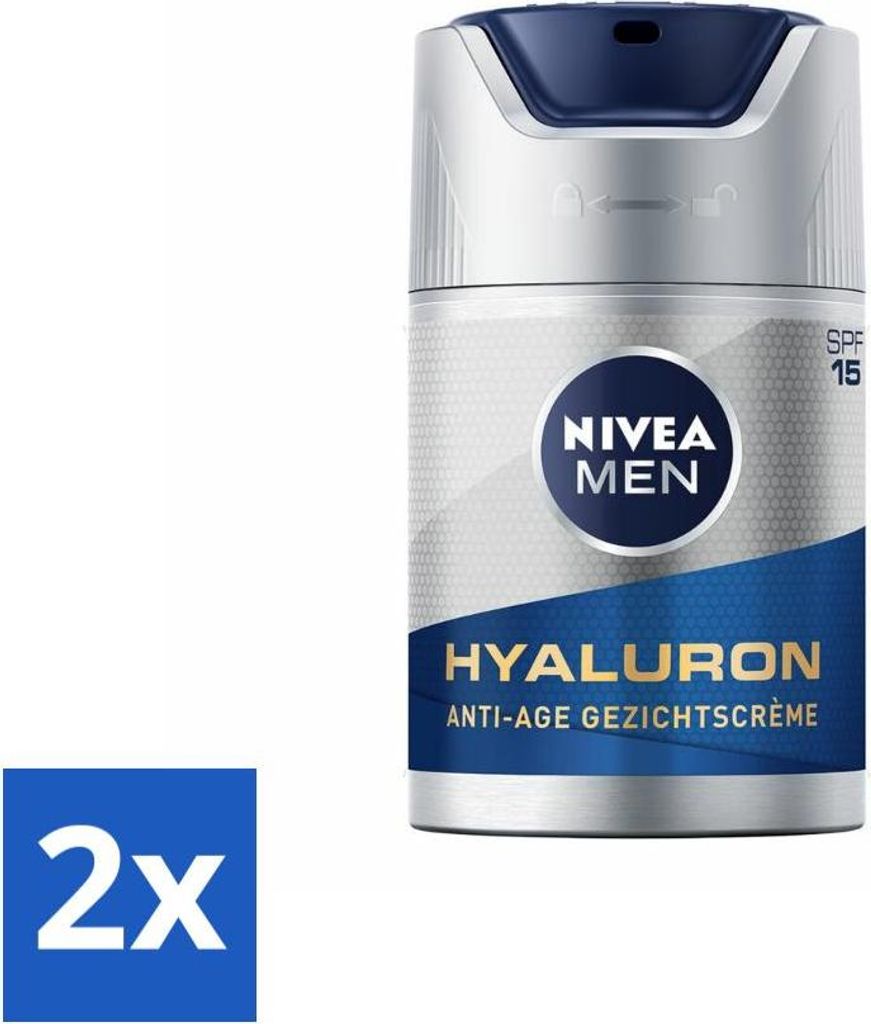 NIVEA MEN Anti-Aging Gesichtscreme mit LSF 15 - 50 ml - Vorteilspack - 2 Stücke