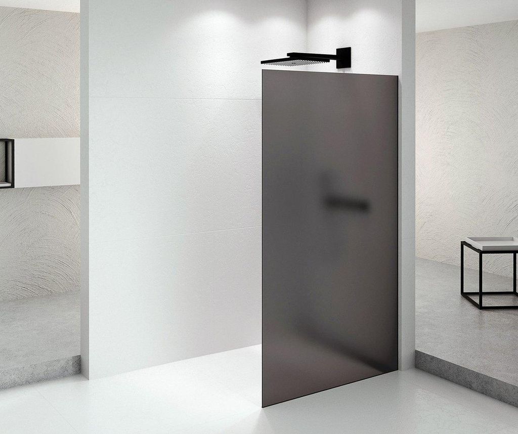Polysan ARCHITEX BLACK MATT Duschabtrennung 1162 mm, graues matt Glas