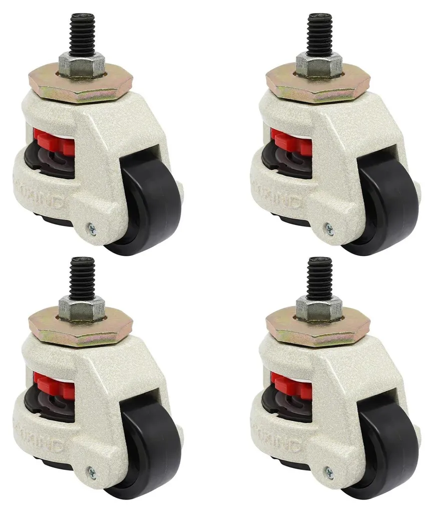 Roulette usage intensif WEISS avec pied de nivellement et roue nylon