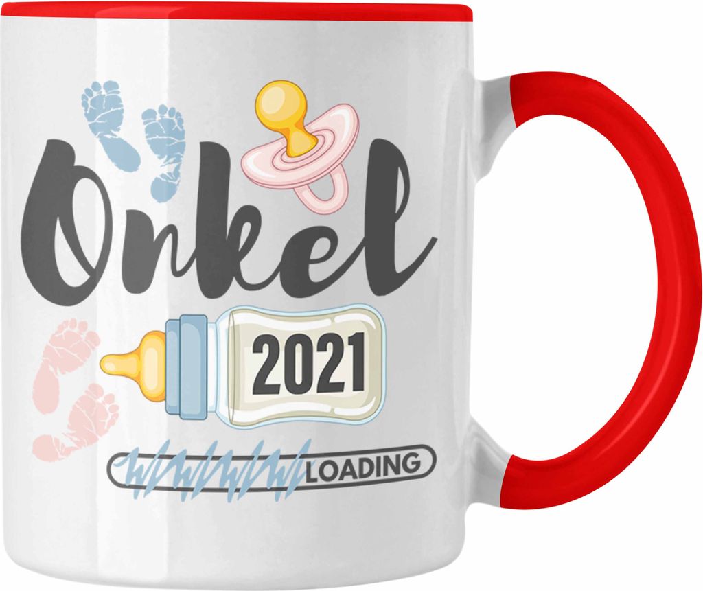 Trendation - Onkel 2022 Loading Tasse Werdender Onkel Schwangerschaft Ankündigung Bruder (Rot)