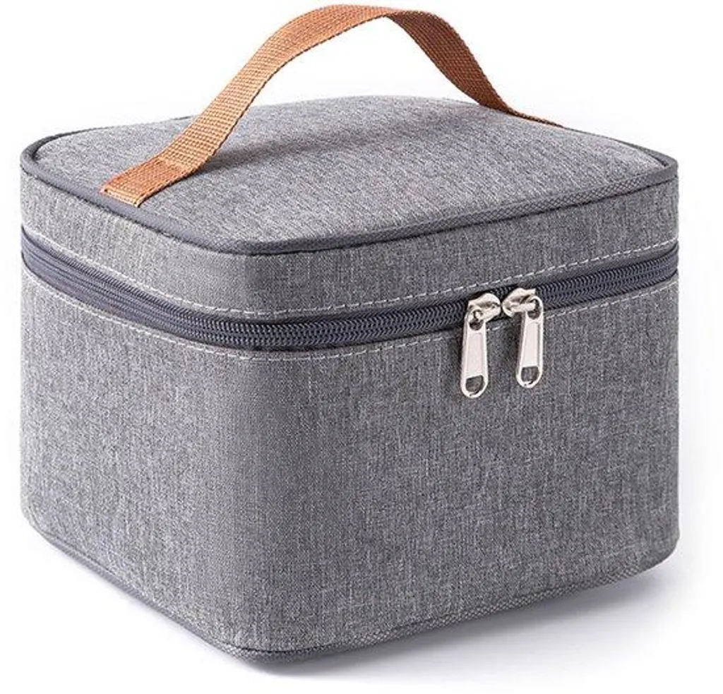 Petit sac isolant 3,5 litres gris pliable, idéal pour transport repas
