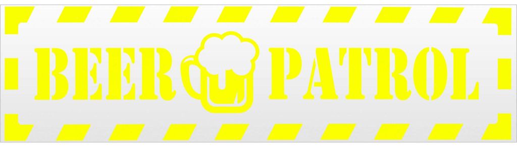Kiwistar Beer Patrol gestreift Magnetschild Schild magnetisch - 60cm Neongelb - Magnetfolie für Auto PKW Kfz