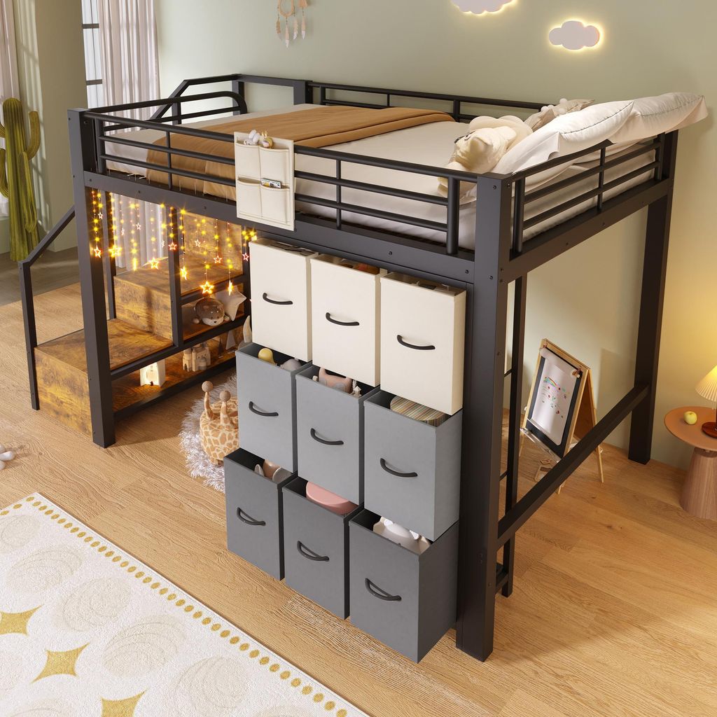 okwish Hochbett 140×200 mit mehreren Produktbild 
