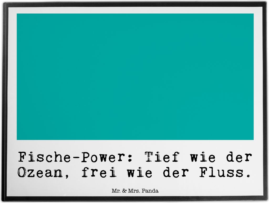 Mr. & Mrs. Panda Schreibunterlage Fische Astrologie - Weiß - Geschenk, schreibtischunterlagen, Schreibtischauflage, schreibtischunterlage, Geburts...