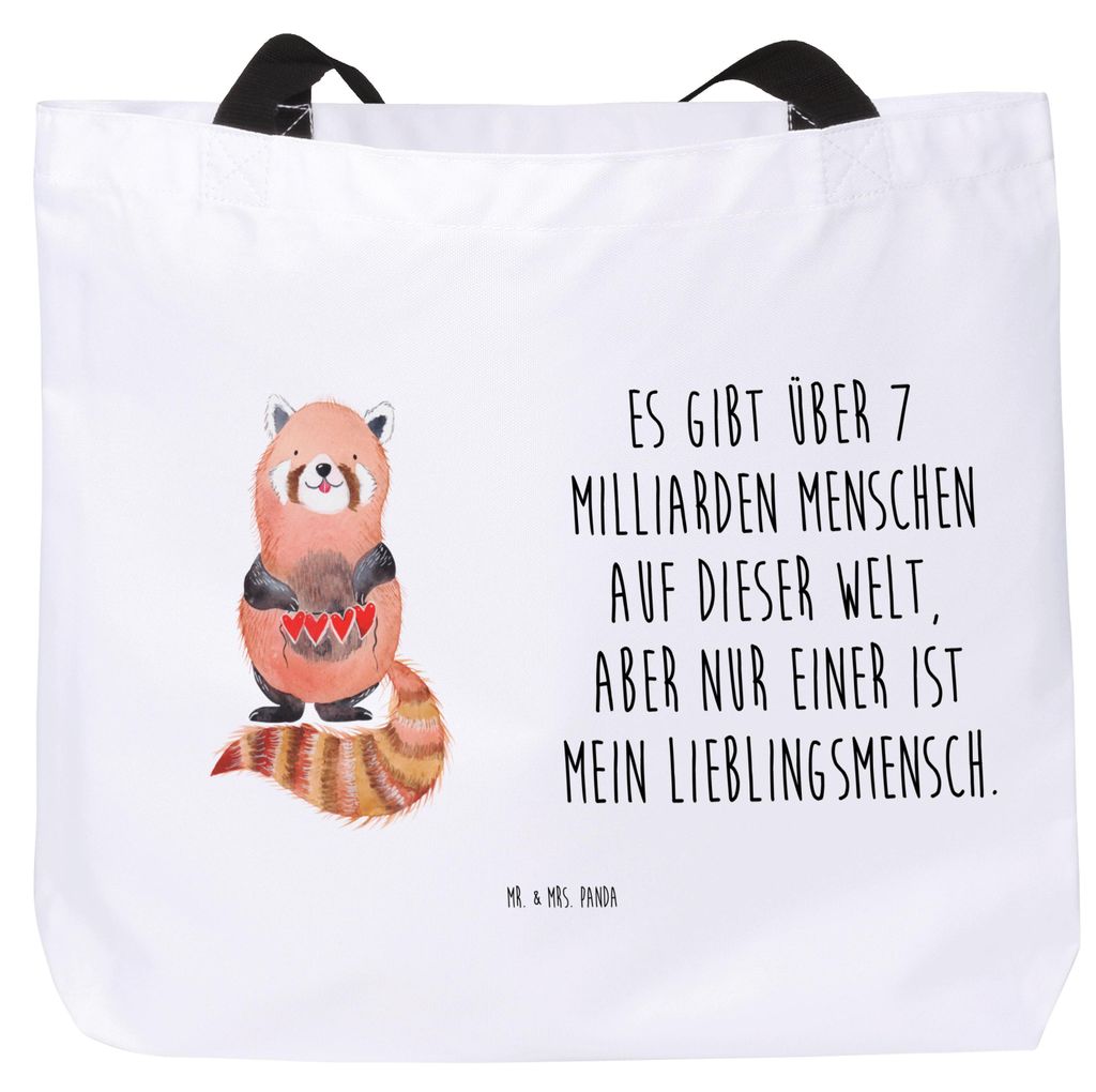 Mr. & Mrs. Panda Reisetasche Roter Panda - Weiß - Geschenk, Tasche, Liebling, Rot, Lustige Sprüche, Tote Bag, Stoffbeutel, Schultasche, Lieblings...