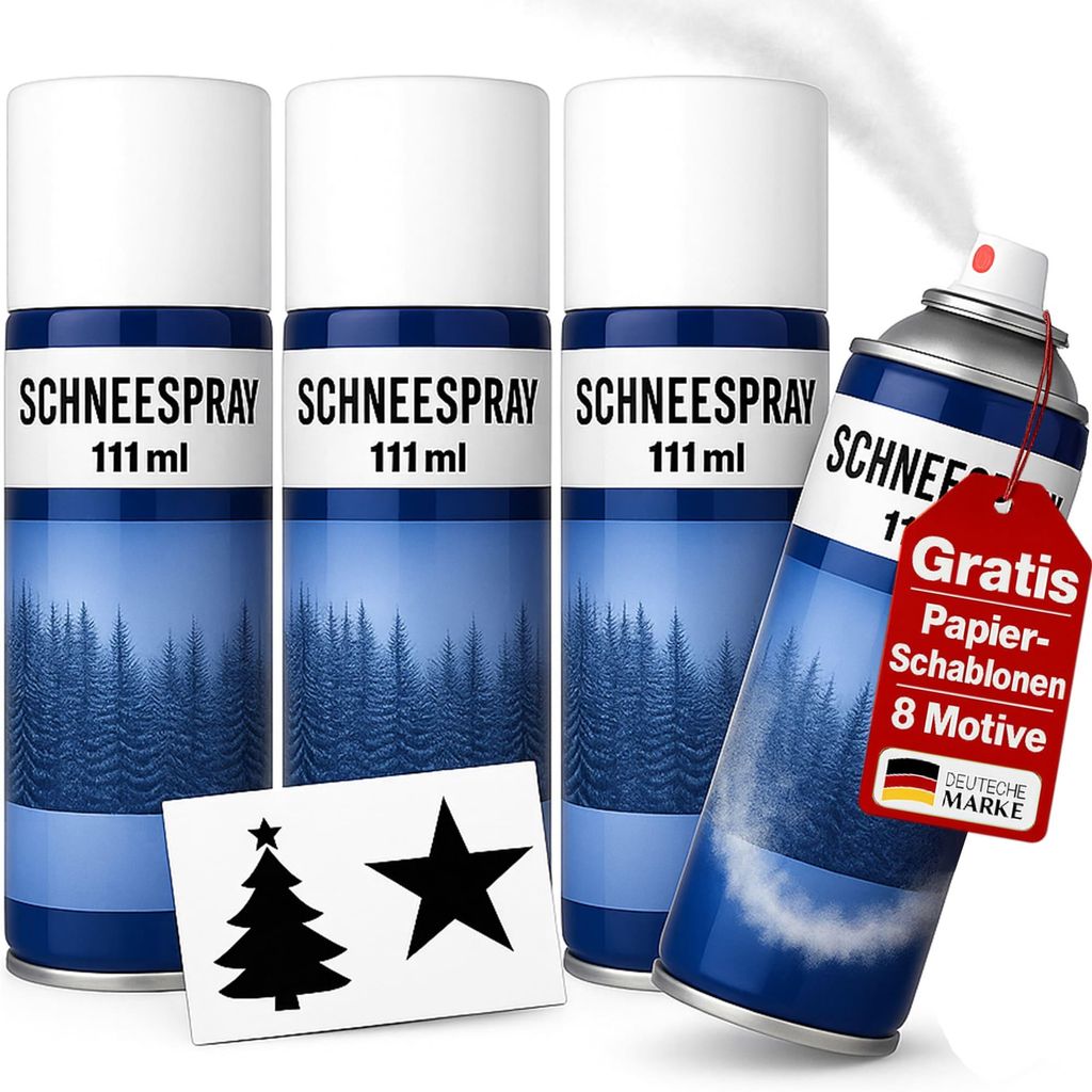 4 x Schneespray Fenster Kunstschnee Fensterspray Schnee Sprühschnee Weihnachten