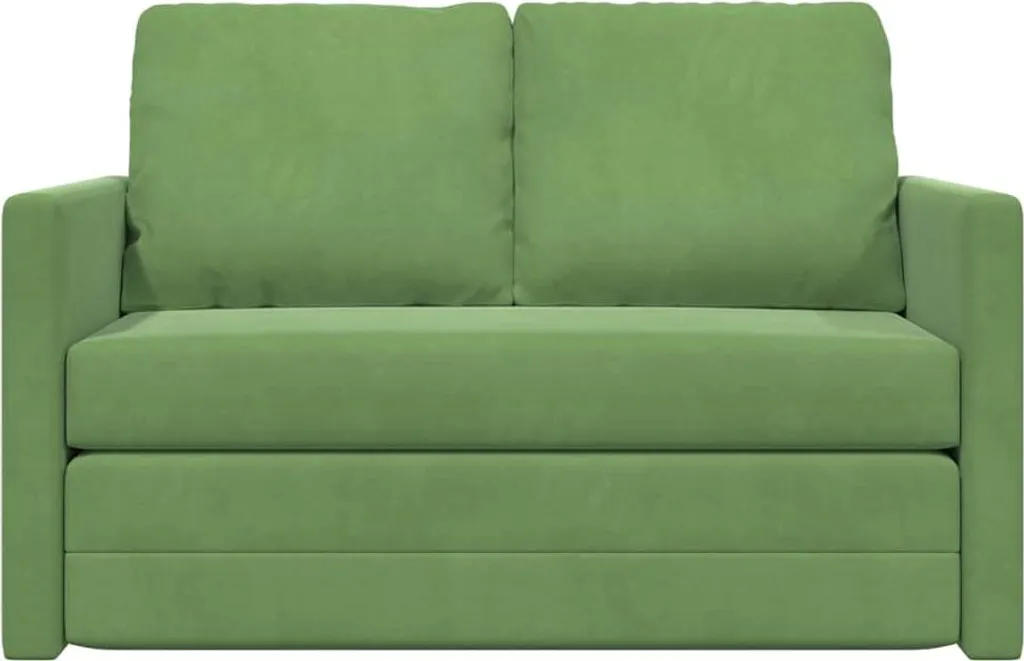 Lit d'appoint confortable et canapé velours vert clair gain de place