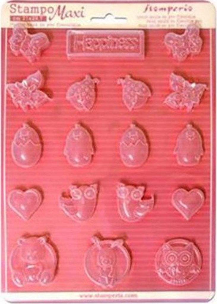 STAMPERIA flexible Gießform aus Kunststoff Form Mold Mould Dekor, Happiness