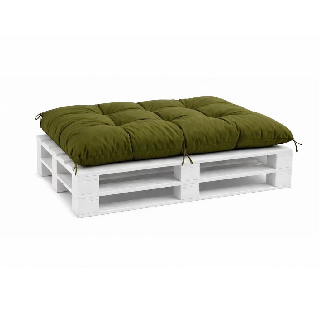 VBChome Palettenkissen für Europaletten Möbel Palettenauflage Garten Balkon 12 Farben mit Schaumstoffflocken Füllung Olive Sitzkissen 120 x 80 cm