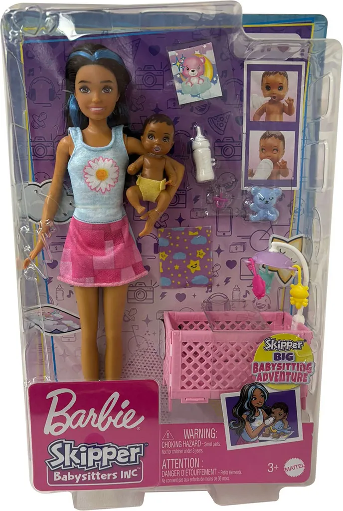 Coffret poupée Baby-sitter Skipper et son bébé Mattel pour les enfants