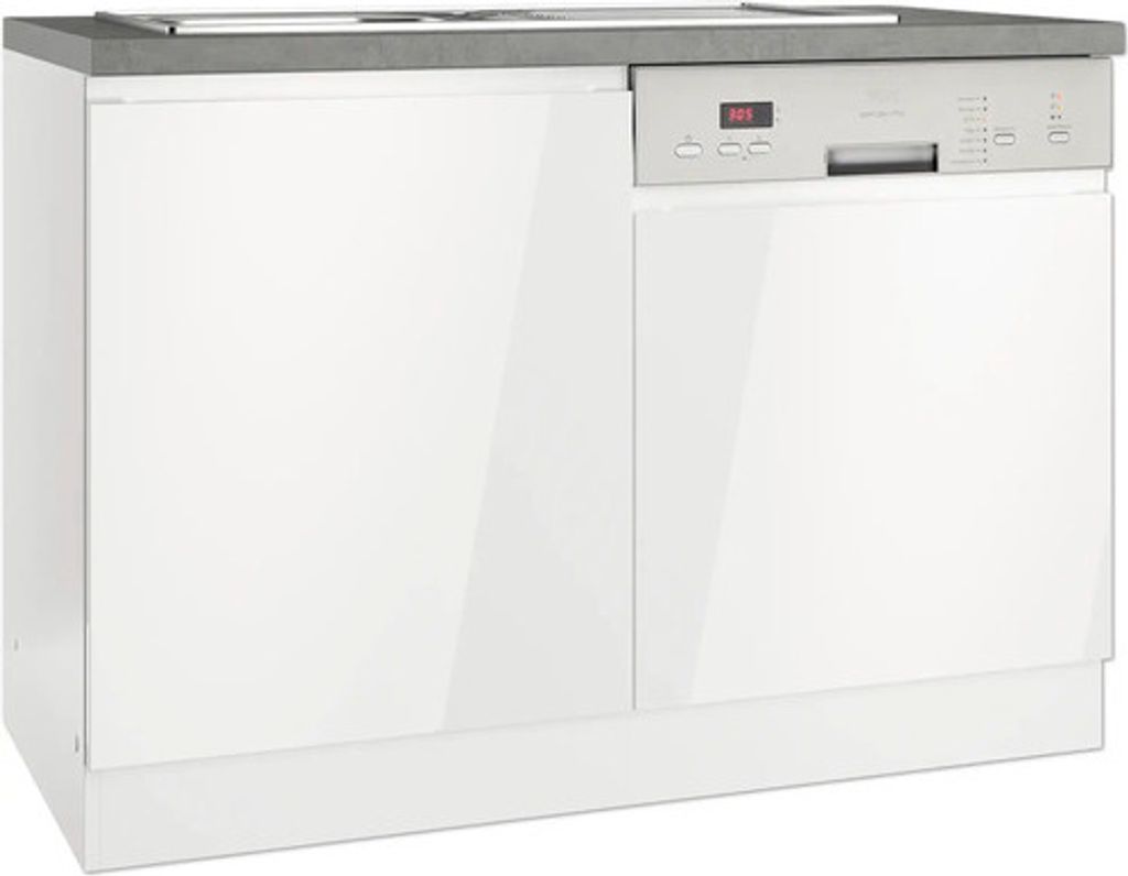 Held Möbel Spülenschrank Kiel BxTxH 120 x 60 x 86 cm weiß hochglanz zerlegt 667.6340