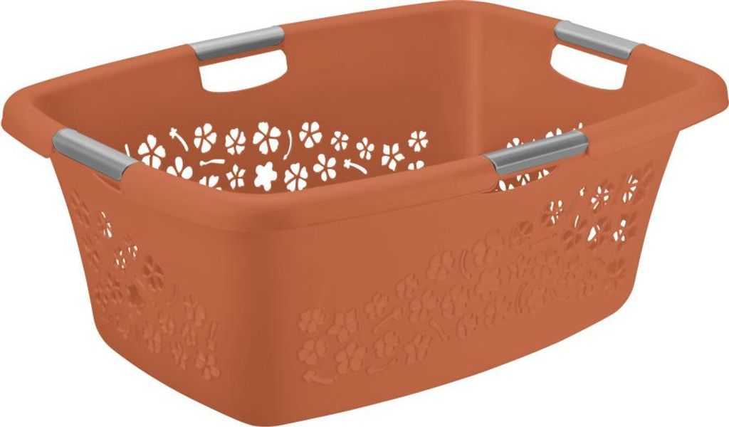 Rotho Wäschekorb Flowers 50 L coral clay