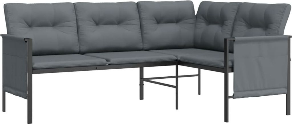 vidaXL Canapé d'angle de jardin anthracite acier et Image du produit 