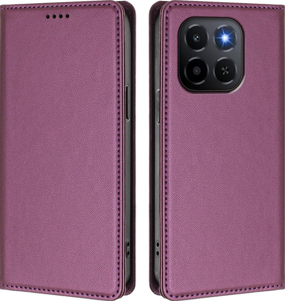Handyhülle für Honor X6C/Honor X5b/X5b Plus, Kunstleder Klapphülle Stoßfeste Magnetische Hülle mit Ständer Lila