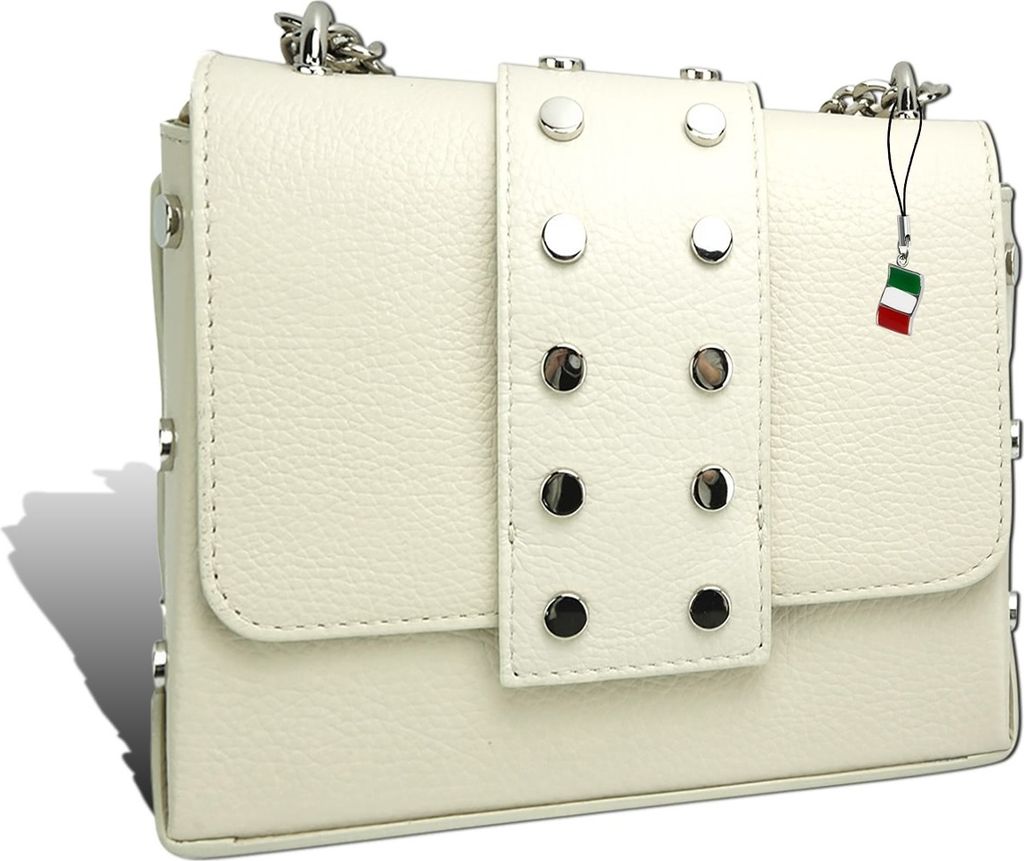 Abendtasche beige weiß Florence Tasche Leder D2OTF143C