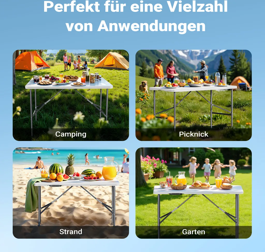 Table pliable légère 122cm : la solution gain de place pour vos fêtes - 8