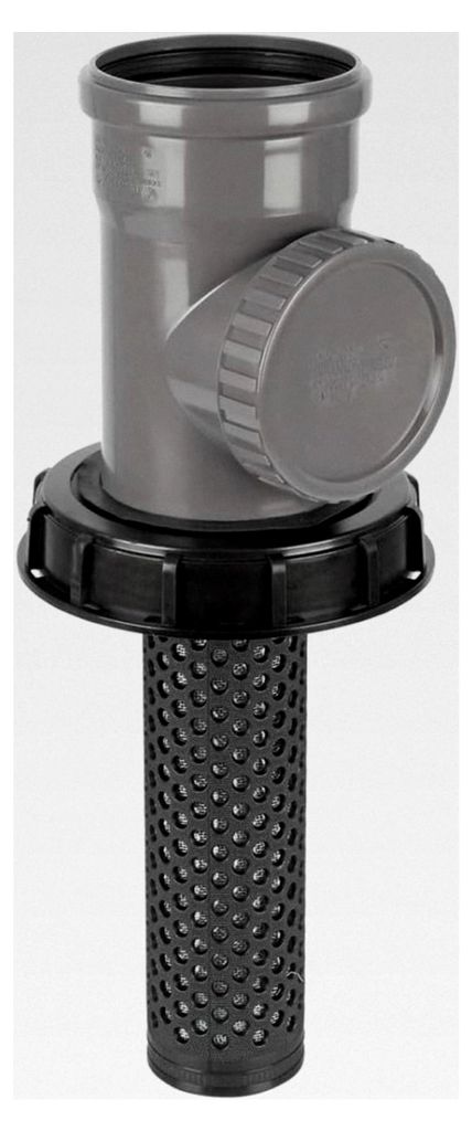 IBC Deckel Filter mit HT-Serviceöffnung, Einlaufgröße DN 110, Größe DN 150