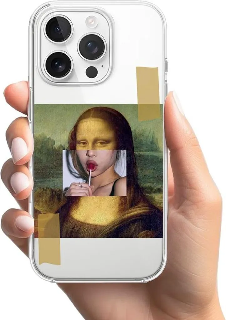 Offerta Cover iPhone 16 Pro Monna Lisa - Silicone Trasparente Shockproof - 2
