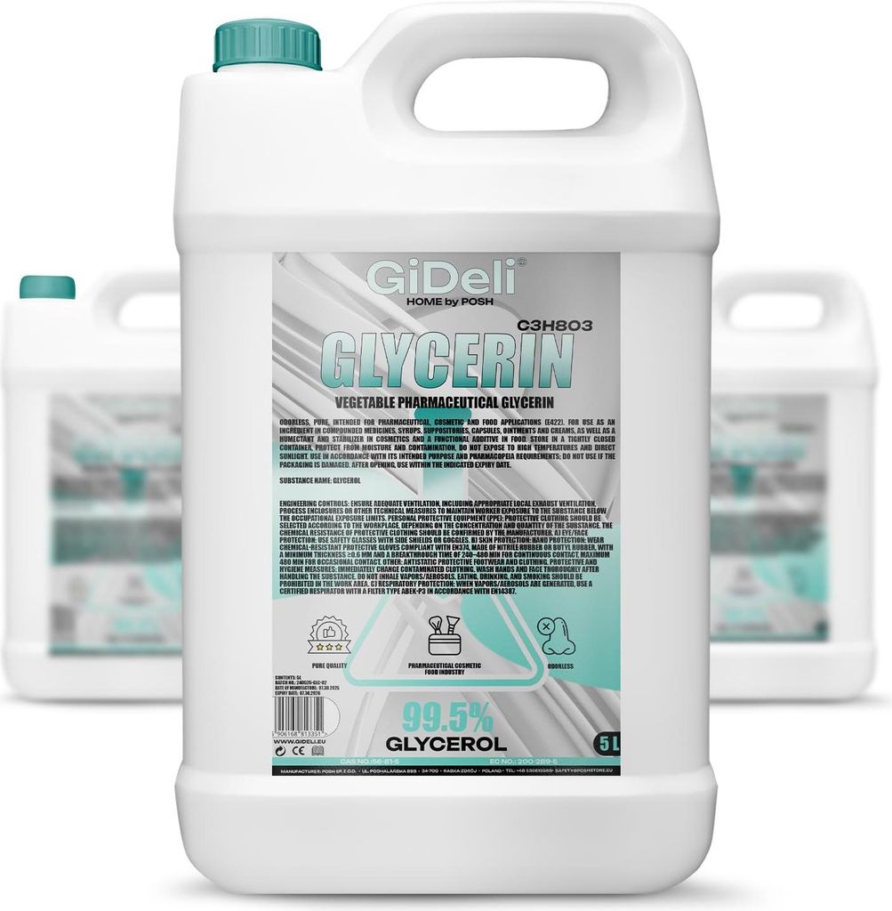 Glycerin VG 15L 99,5% Pharmaqualität E422 pflanzlich Kosmetik Haushalt GiDeli