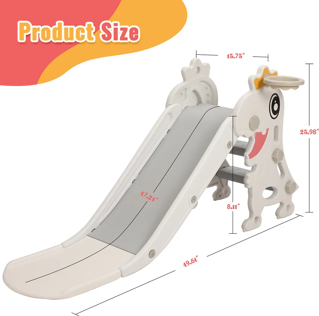 Mini toboggan d'éveil pour enfants, structure d'escalade compacte 110cm