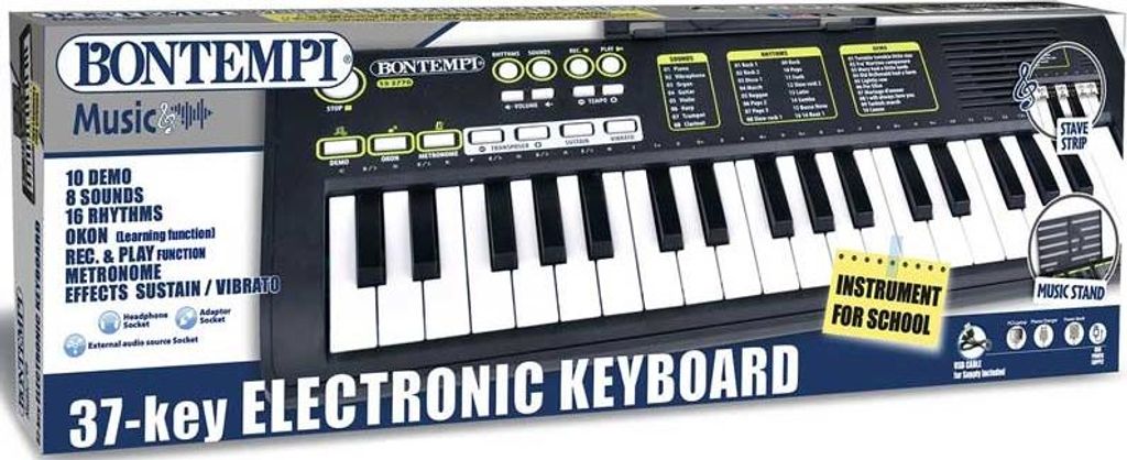 Bontempi elektronisches Keyboard 37 Tasten Musikspielzeug USB