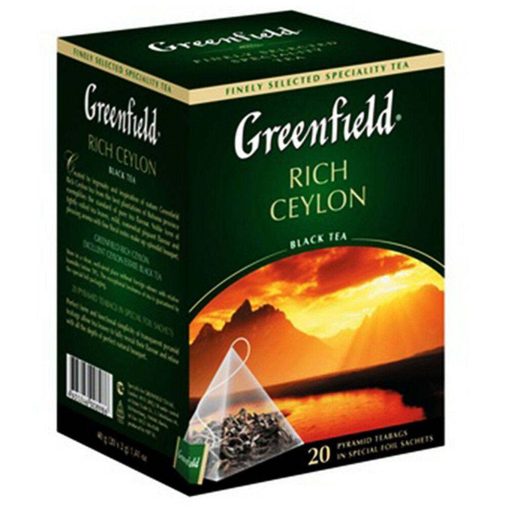 Greenfield Schwarztee Rich Ceylon 20 Pyramiden Beutel Tee Produktbild 