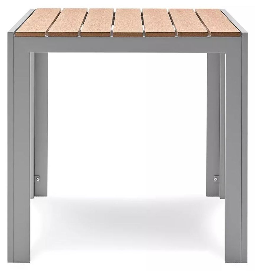 Gartentisch Aluminium Polywood Teak-Optik 75 x 75 x 74 cm Produktbild 