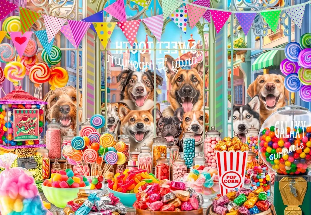 Puzzle 1000 pièces adulte Sweet Tooth bonbons multicolores Bluebird 70481