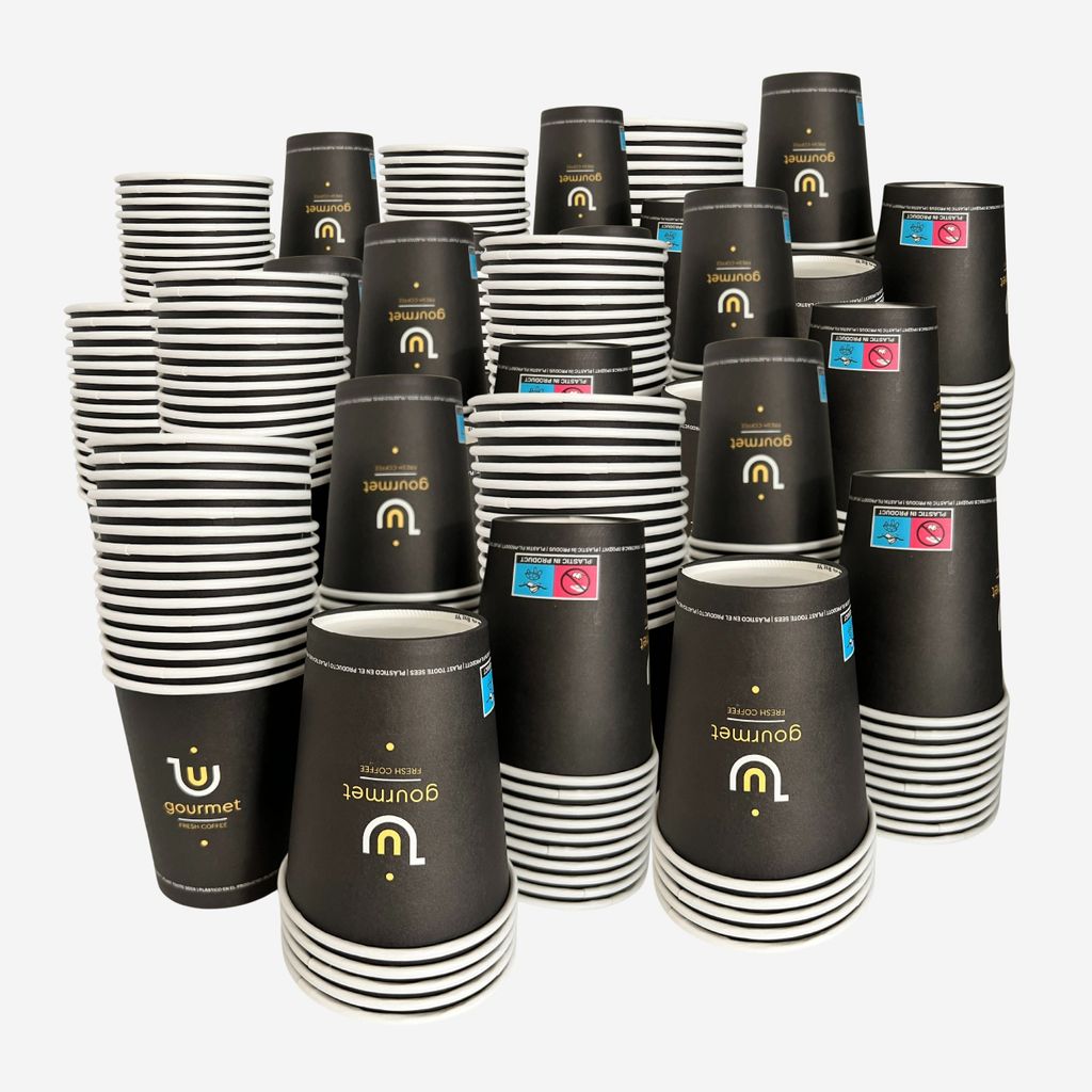 Intertan 400 Kaffeebecher To Go Pappe 240ml Design GOLD GOURMET Pappbecher Einweg für Kaffee & Tee - Einwegbecher für Heißgetränke bis 95°C un...