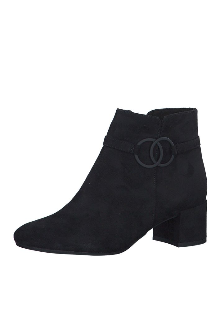 Tamaris Damen Stiefelette Reißverschluss Hochfront Detail Ringe 1-25374-41, Größe:38 EU, Farbe:Schwarz