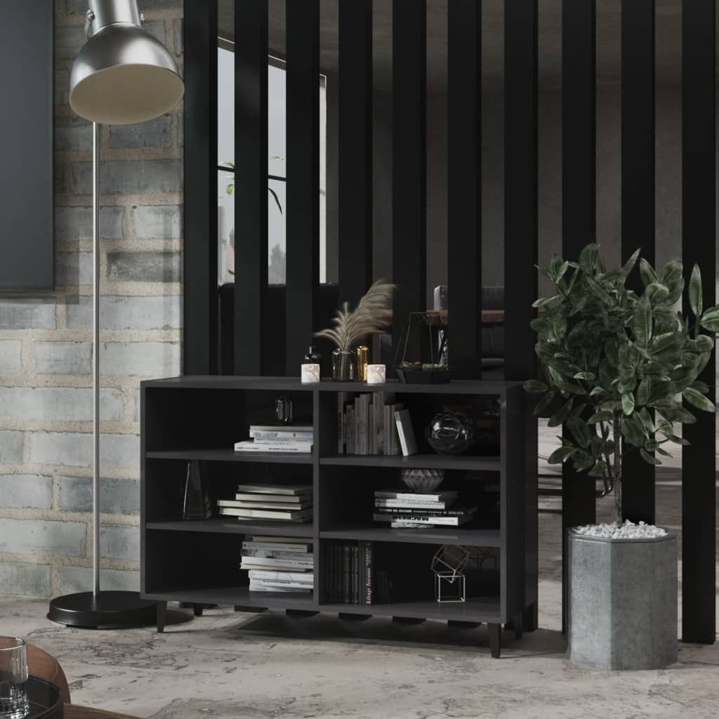 The Living Store Sideboard Hochglanz-Grau 103,5x35x70 cm Holzwerkstoff