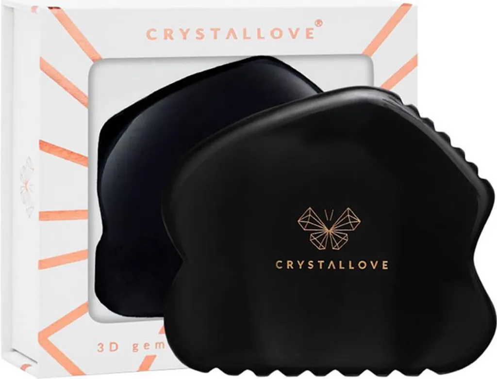 Crystallove Gua Sha Ossidiana: Piastra Professionale Contour Viso