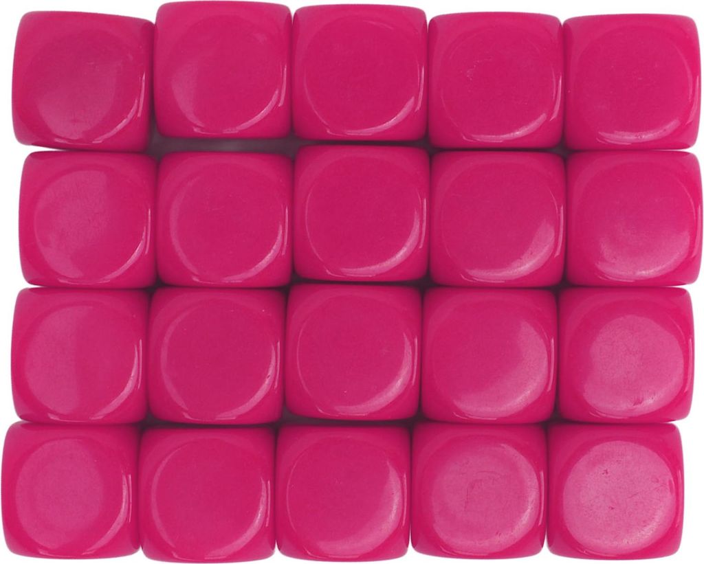 20pcs Würfel Round Corner Blank Plastik 16mm Unterrichtsspielzeug für Brettspielparty Rose Red