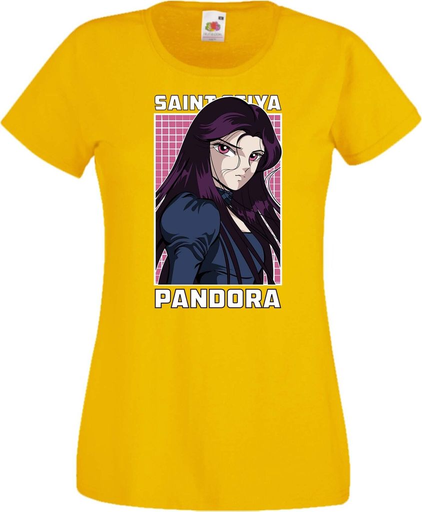Damen T-Shirt Anime Manga Saint Anime Seiya Pandora, Lady XL / Gelb