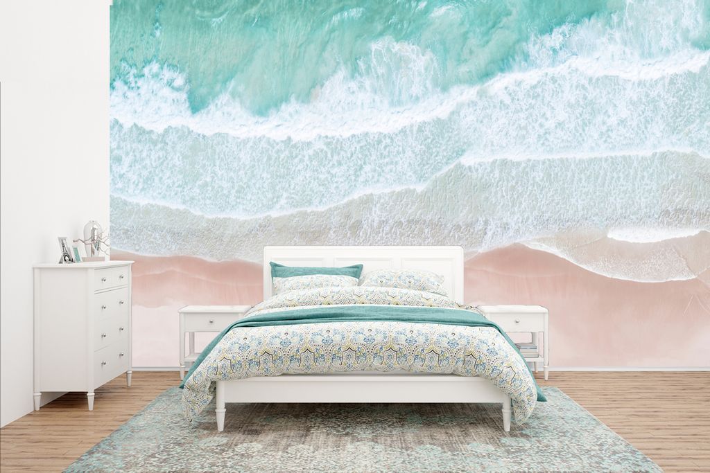 MuchoWow Fototapete für Wohnzimmer oder Schlafzimmer Wandtapete Vinyl Motivtapete Meer - Strand - Blau - Natur - 435x260 cm - Kinderzimmer