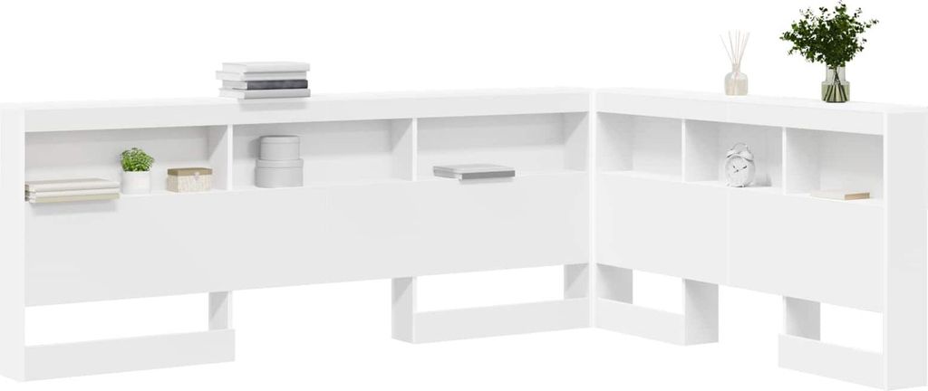 "im Sonderangebot"Aufbewahrungskopfteil Moderner design - legantes Kopfteil fürs Bett - mit Regal Weiß 160 cm Holzwerkstoff DEMöbel 7706074