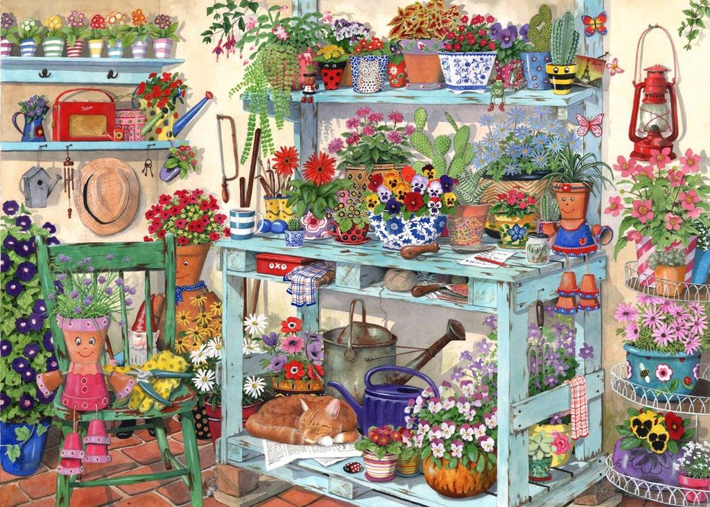 House of Puzzles House of Puzzles Puzzle Going Potty 1000 Teile Blumen Motiv