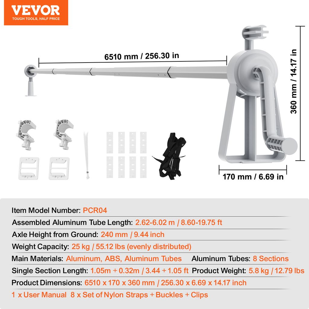 VEVOR Poolfolienaufroller Aluminiumlegierung Pool Aufroller Produktbild 7