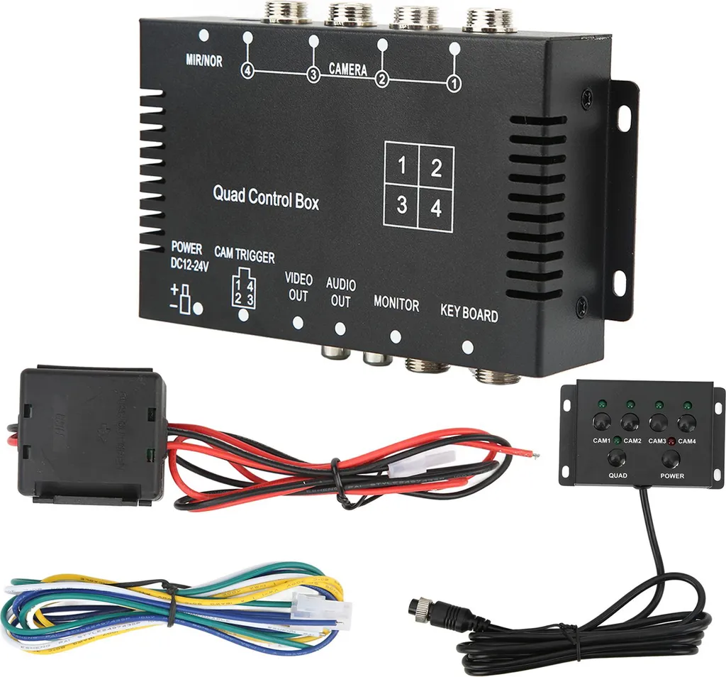 Splitter Vidéo HD 4 Canaux avec Télécommande - Commutateur 12V 24V Pro