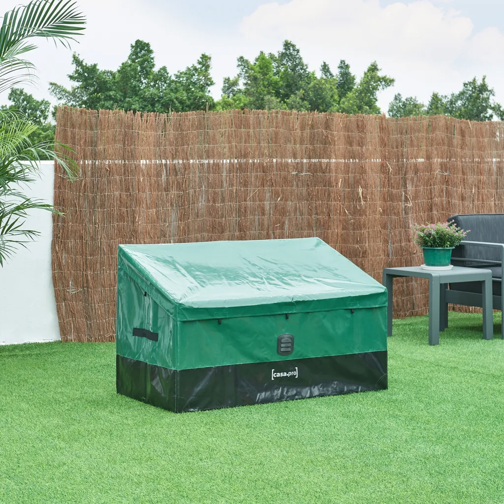 Malle de jardin Alanno 387L en métal pour stockage extérieur 122x64x76cm