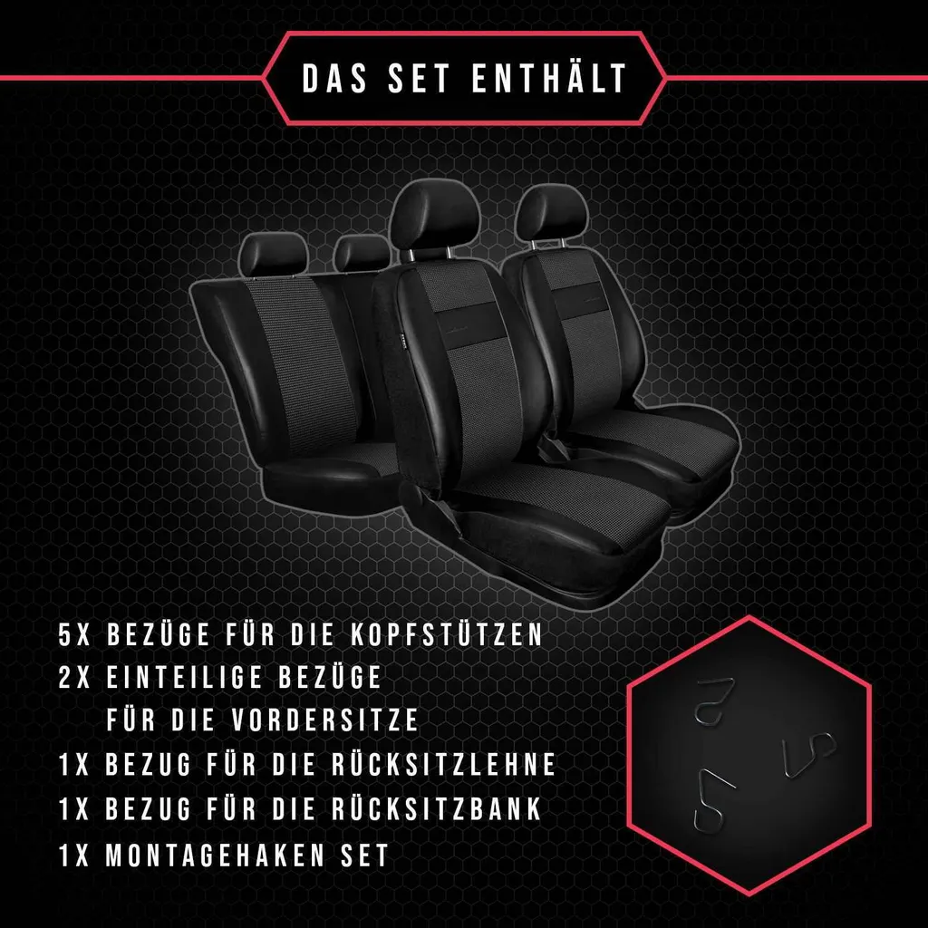 Coprisedili Grigio Elegante per Opel Adam Universali Set Protezione - 8