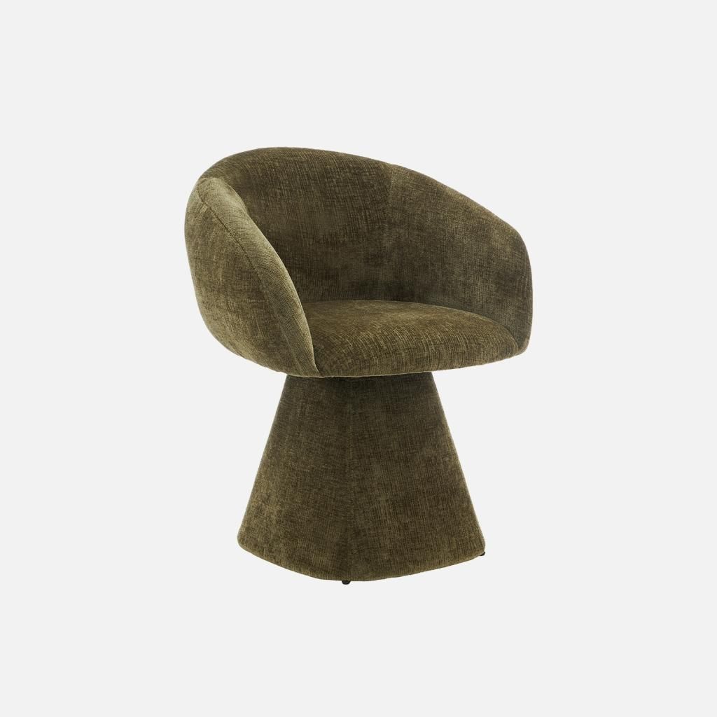 sweeek - Drehsessel 180° mit Baumwollbezug - Khaki Produktbild 