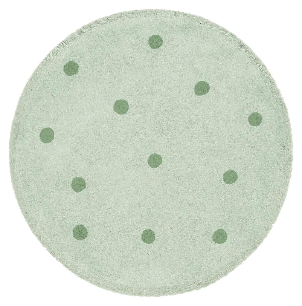 Teppich Kinderzimmer Rund - Lou Dots Grün Produktbild 