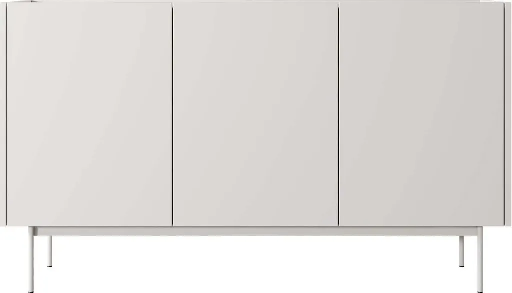 Commode de Salon Beige 144cm - Grand Buffet avec Finition Mat Résistante - 3