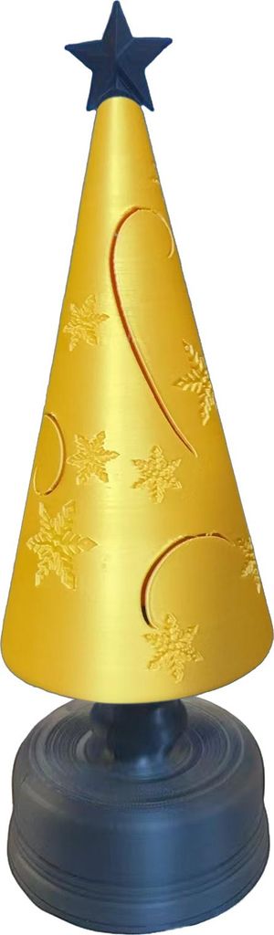 Weihnachtsbaumschmuck, 3D-gedruckter, beleuchteter, wirbelnder Schneebaum mit Schneeflockenmuster, Tischdekoration für den Kaminsims, Feiertagspar...