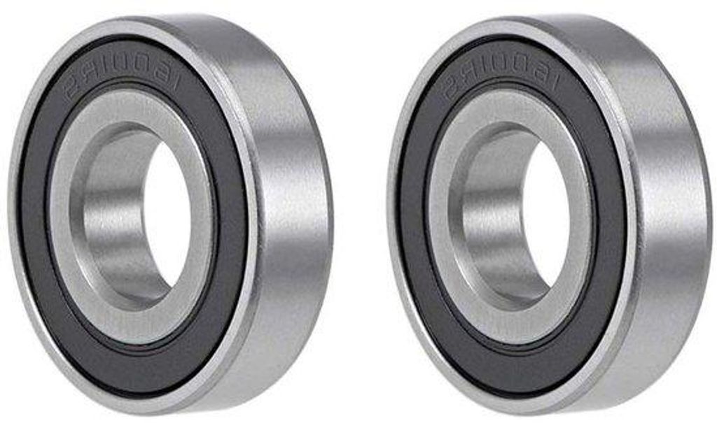 2er-Baumwurzelrollen-Set 16001-2RS, Doppelte Abdichtung, Chromstahl, Z2 ABEC1, 12mm x 28mm x 7mm, Dauerhaftes und Zuverlässiges Schmierungssystem